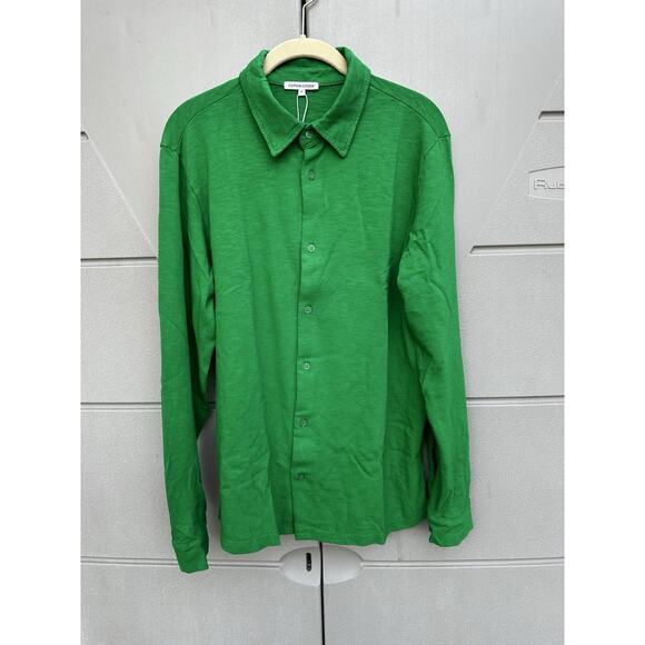 Cotton Citizen Presley Button Down Shirt Med NWT Kelly Green Career Preppy Basic - Picture 1 of 10